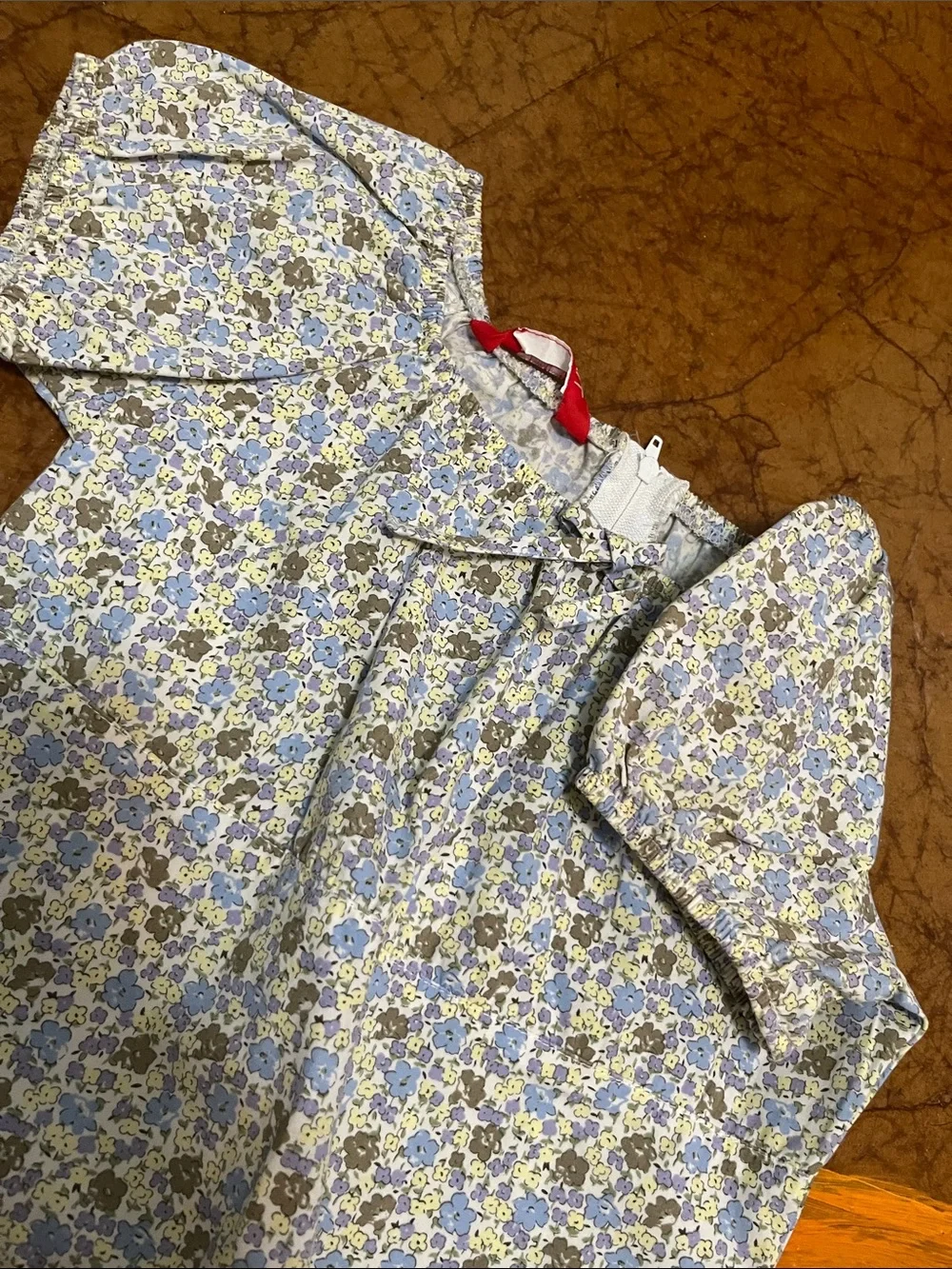 Vintage Esprit Girls' Blue and White Floral Casual Dress size 5